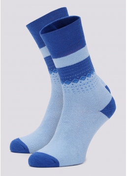 Высокие носки мужские махровые с узором MS3C/Te-001 light blue (голубой)