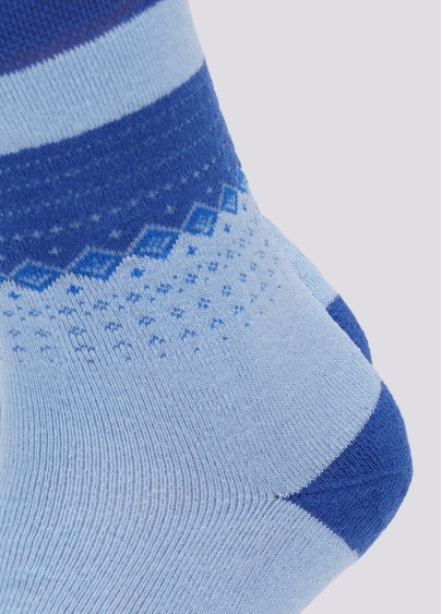 Високі шкарпетки чоловічі махрові з візерунком MS3C/Te-001 light blue (блакитний)