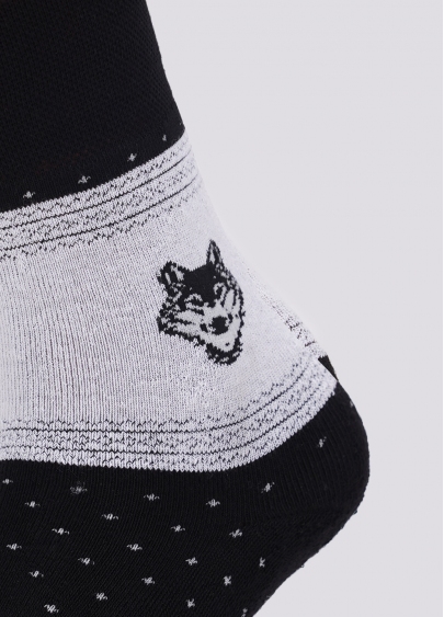Чоловічі шкарпетки махрові з малюнком вовка MS3C/Te-003 black (чорний)