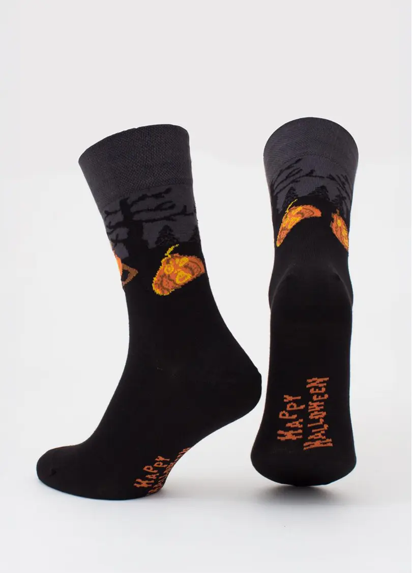 Чоловічі шкарпетки високі з гарбузами MS3 HALLOWEEN 2303 pirate black (чорний)