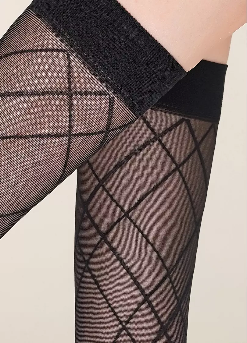 Женские гольфы с геометрическим рисунком DG-01