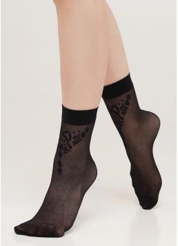 Тонкі шкарпетки з візерунком DN 01 nero (чорний)