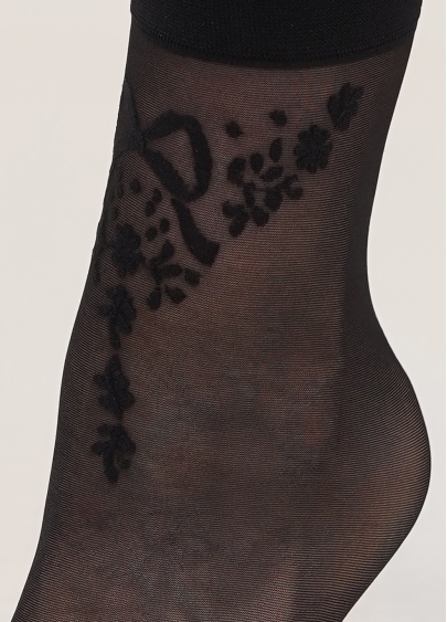 Тонкие носки с узором DN 01 nero (черный)