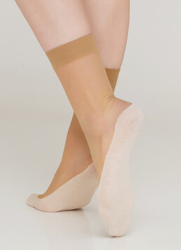 Женские носки с хлопковыми подследниками FOOTIES STYLE SOCKS 20 daino (бежевый)