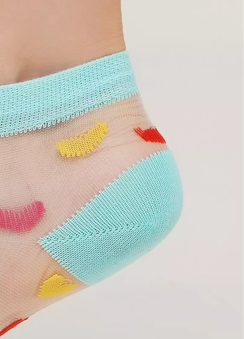 Прозорі шкарпетки дитячі з сердцями KS2 CRISTAL 004 light mint (блакитний)