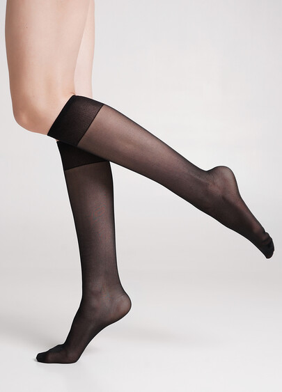 Капроновые гольфы комплект из 2 пар MAREA 40 gambaletto nero (черный)