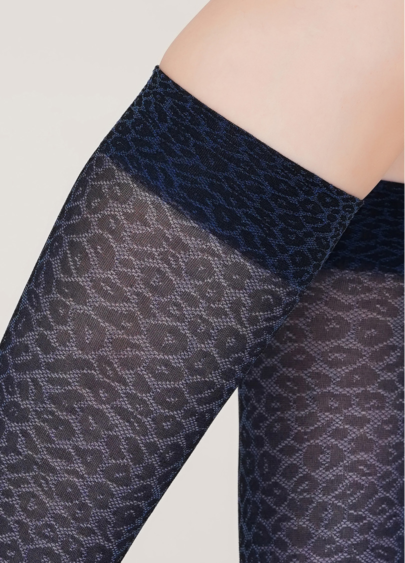 Женские высокие носки MN-01 calzino riverside (голубой)