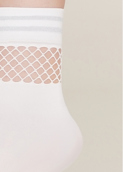 Женские носки с сеткой MN 03 bianco (белый)