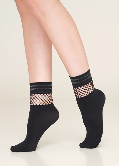 Жіночі шкарпетки з сіткою MN 03 nero (чорний)