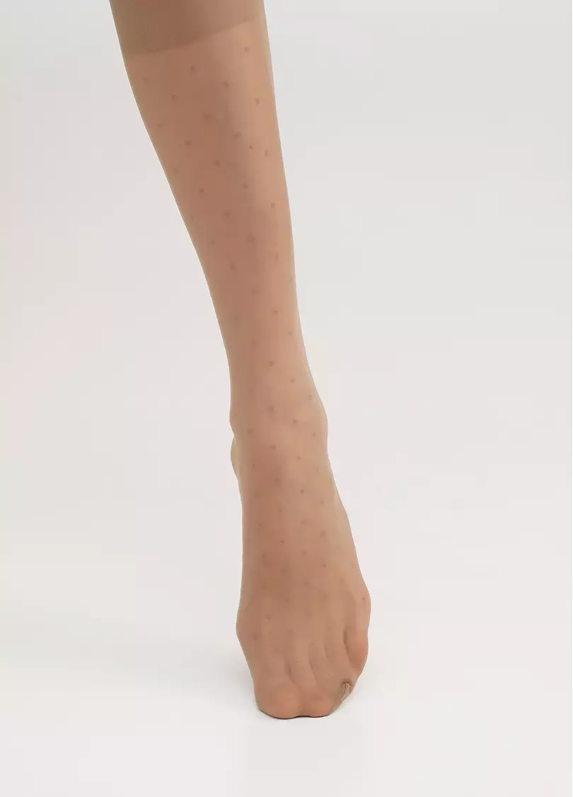 Гольфы прозрачные в горох NG-04 gamb glace (бежевый)