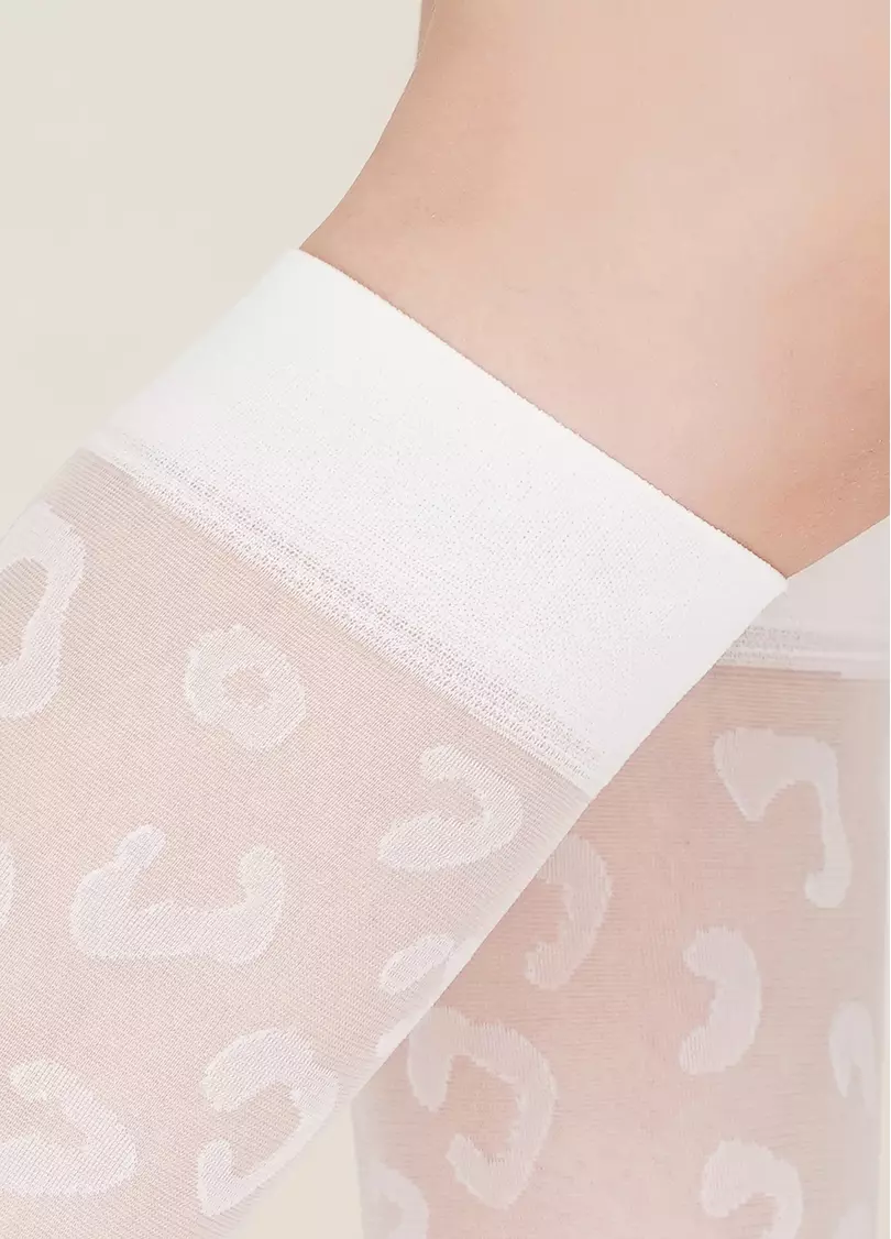 Жіночі гольфи з леопардовим принтом NG-08 gambaletto bianco (білий)