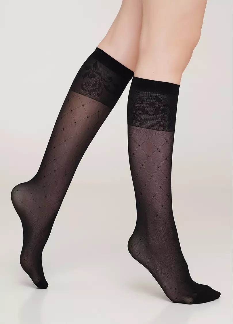 Женские гольфы в горошек NG-09 gambaletto nero (черный)