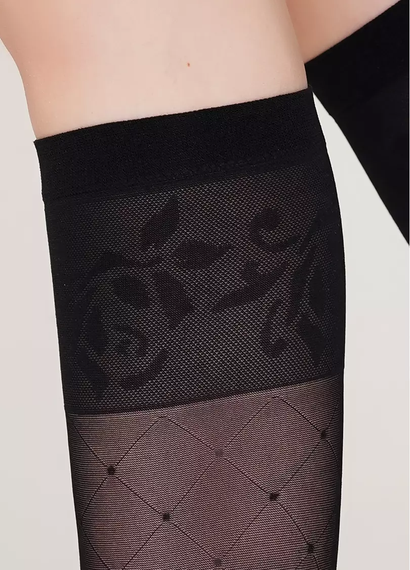 Женские гольфы в горошек NG-09 gambaletto nero (черный)