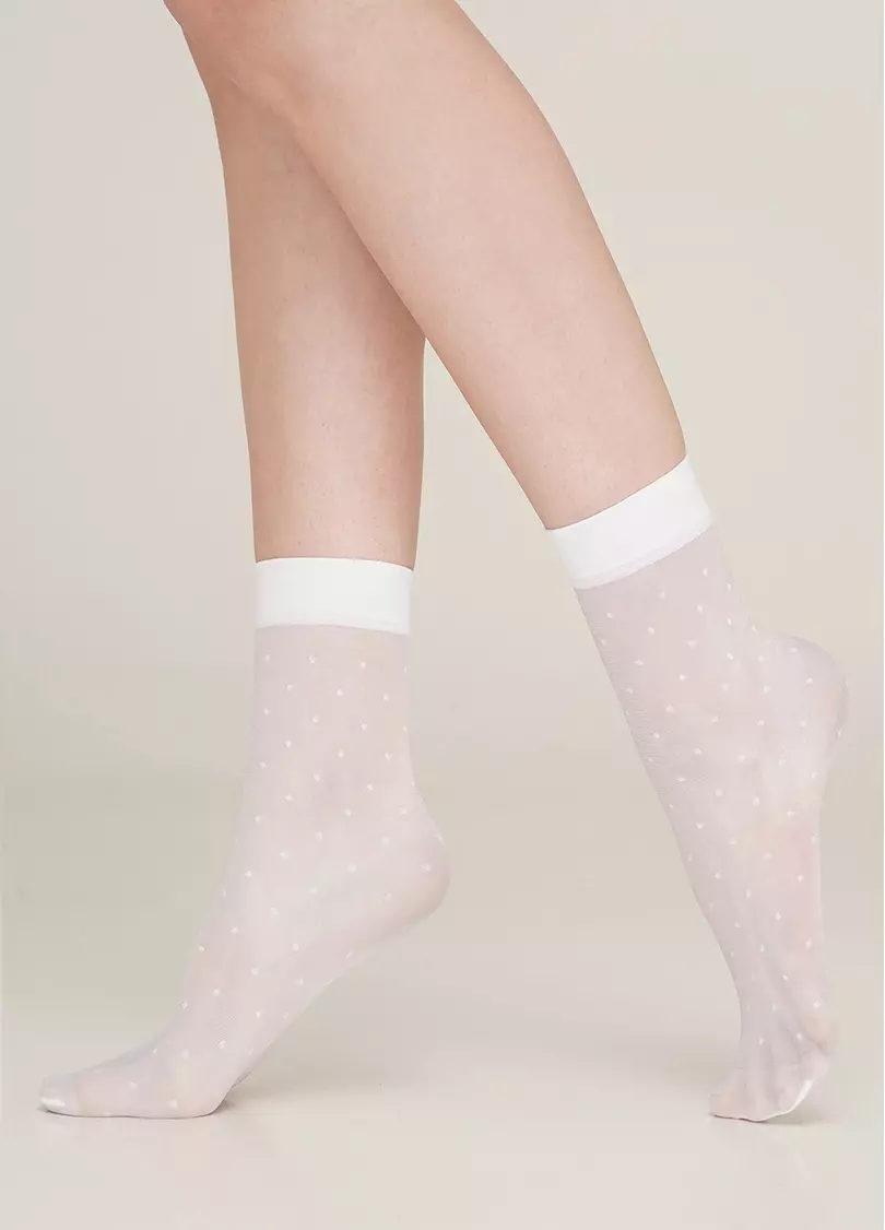 Женские носки в горошек NN-04 calzino bianco (белый)