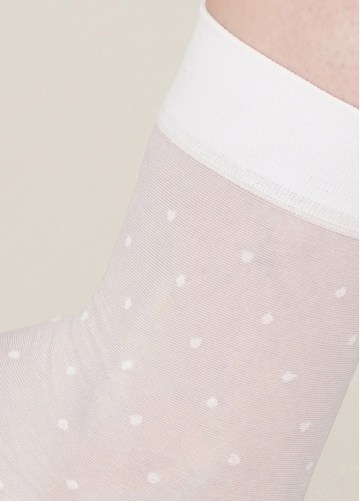 Жіночі шкарпетки в горошок NN-04 calzino bianco (білий)