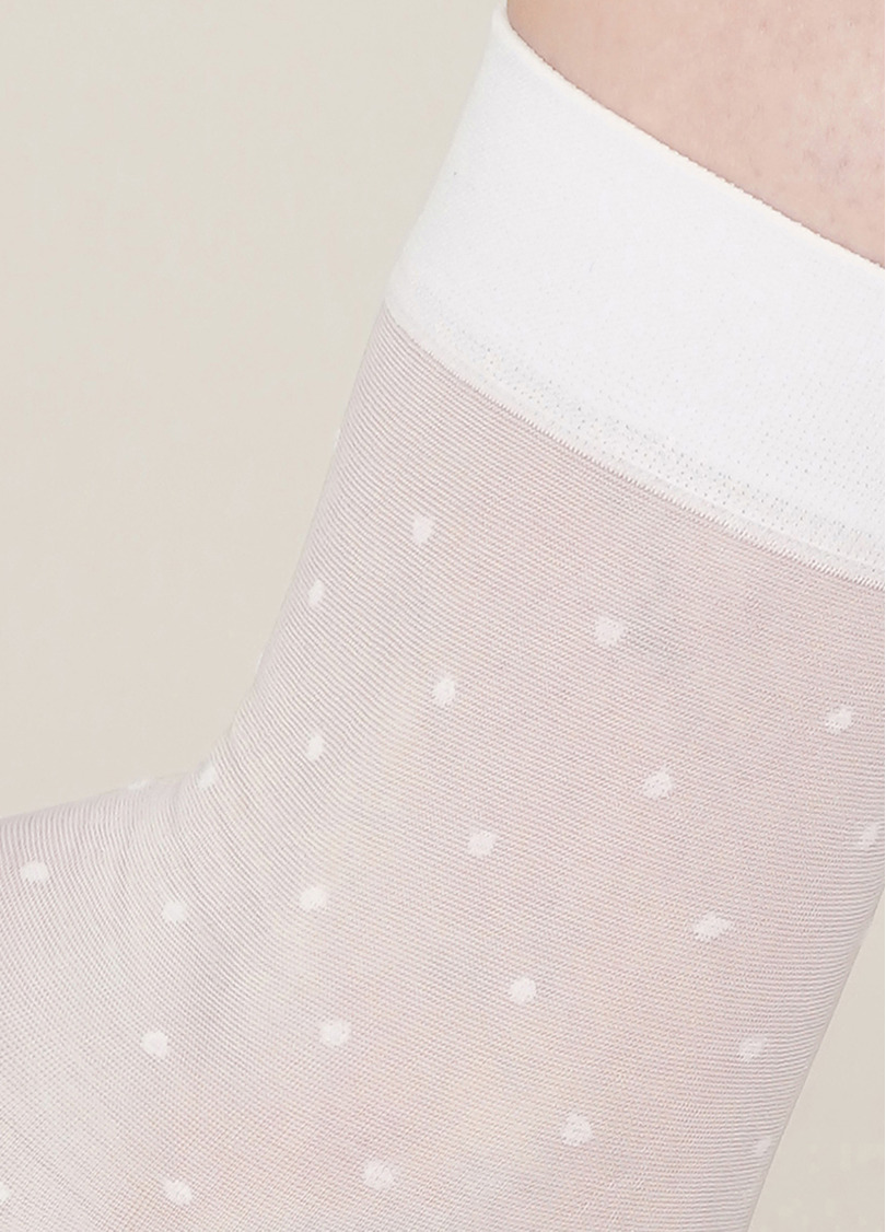 Женские носки в горошек NN-04 calzino bianco (белый)