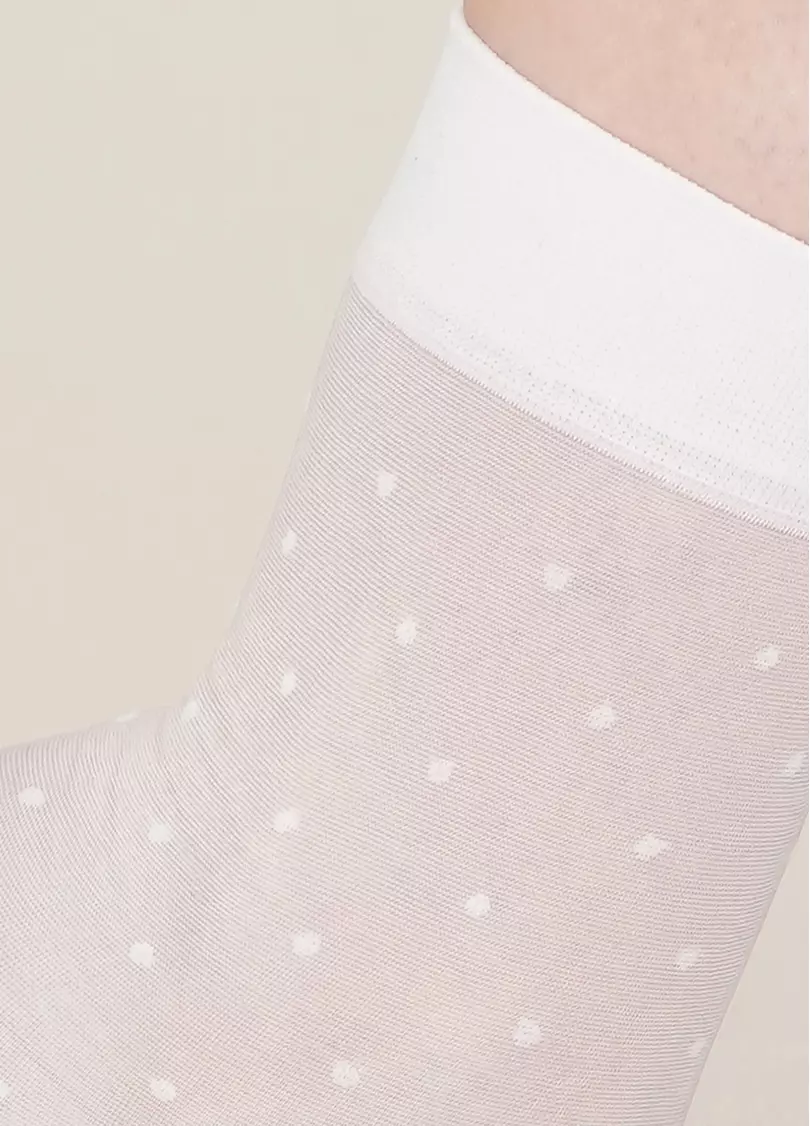 Женские носки в горошек NN-04 calzino bianco (белый)