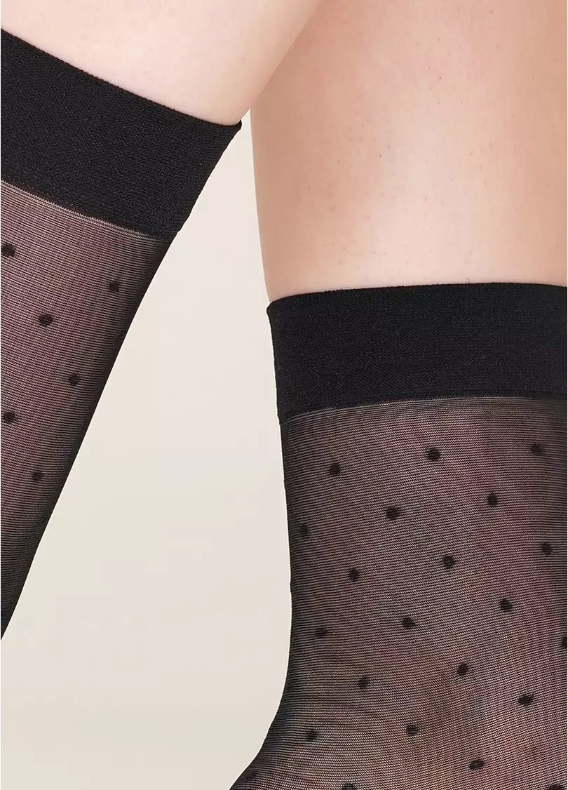 Жіночі шкарпетки в горошок NN-04 calzino nero (чорний)