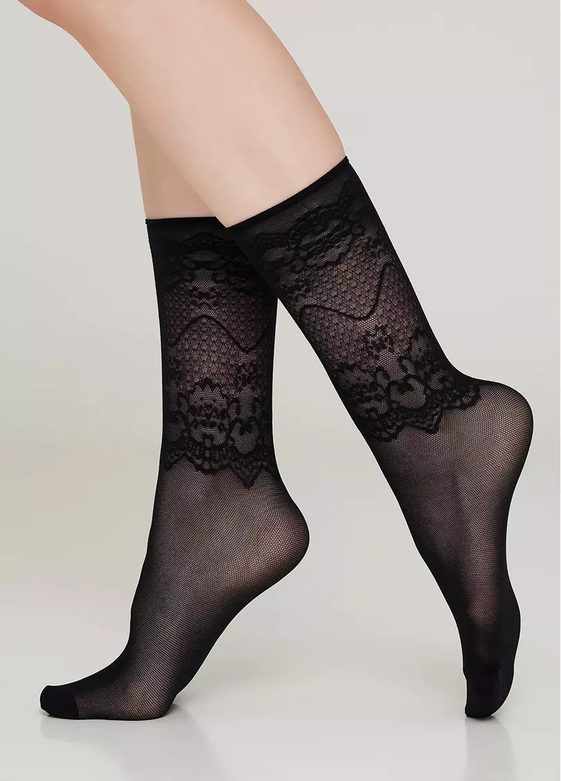 Женские носки с цветочным рисунком NN-09 calzino GIulia