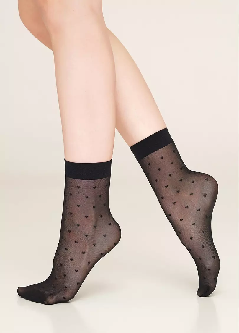 Женские носки в мелкие сердечки NN-16 calzino