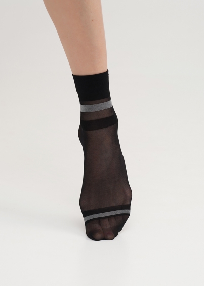Прозрачные носки с полосами NN-20 calzino nero (черный)