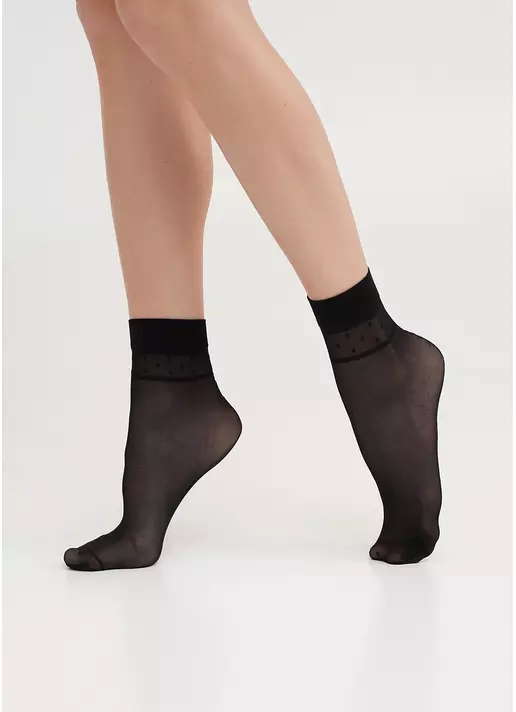 Носки с узором горох NN-21 calzino nero (черный)