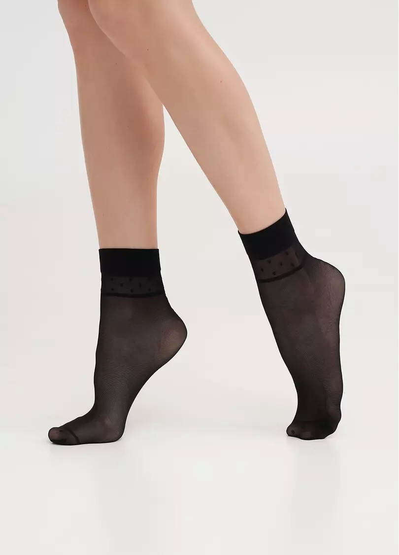 Носки с узором горох NN-21 calzino nero (черный)