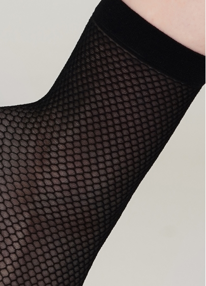Женские носки с рисунком "сетка"  RN-04 calzino nero (черный)