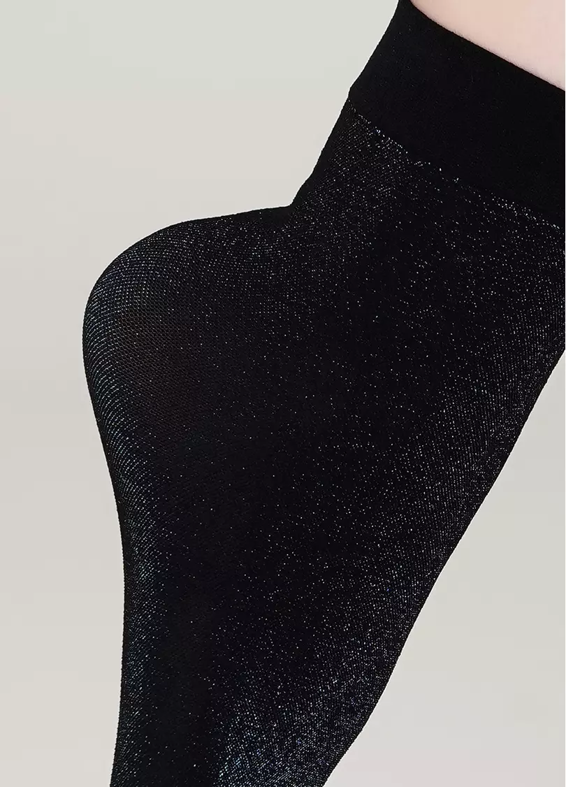 Женские носки с люрексом SHINY calzino shiny turqoise metalic (синий)