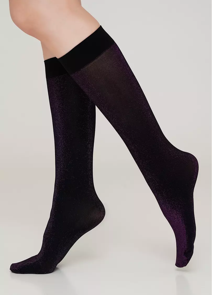 Женские гольфы с люрексом SHINY gamb shiny pink metallic (розовый)