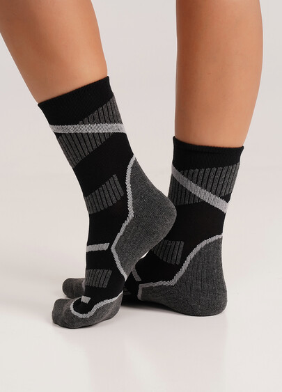 Трекинговые носки высокие унисекс US3 WORK TREKKING black (черный)