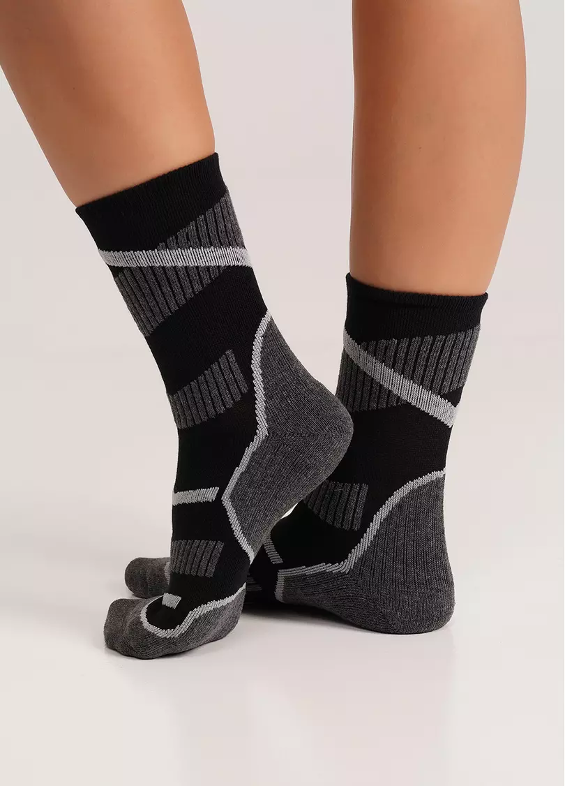 Трекінгові шкарпетки високі унісекс US3 WORK TREKKING black (чорний)