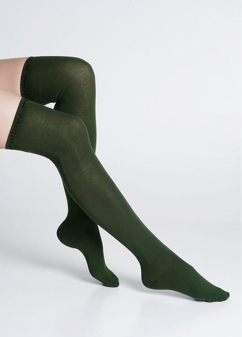 Гольфины хлопковые с надписью "Follow me" WB1 FASHION 010 khaki (зеленый)