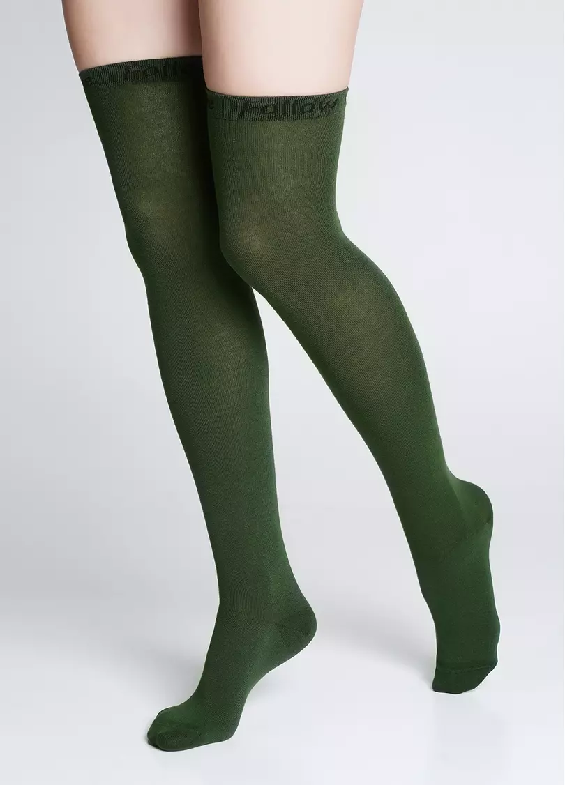 Гольфины хлопковые с надписью "Follow me" WB1 FASHION 010 khaki (зеленый)