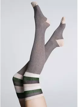 Бавовняні ботфорти з плетінням "ялинка" WB1 FASHION STRONG 003 powder puff (бежевий)