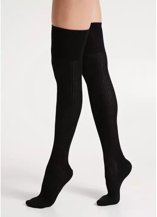 Бавовняні гольфіни в рубчик WB1 STRONG RIB CLASSIC black (чорний)