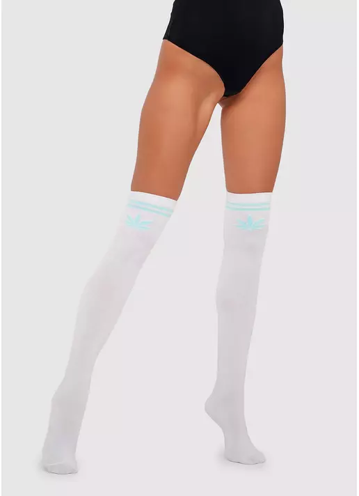 Длинные гольфы с рисунком WBC-004 bianco/mint (белый)