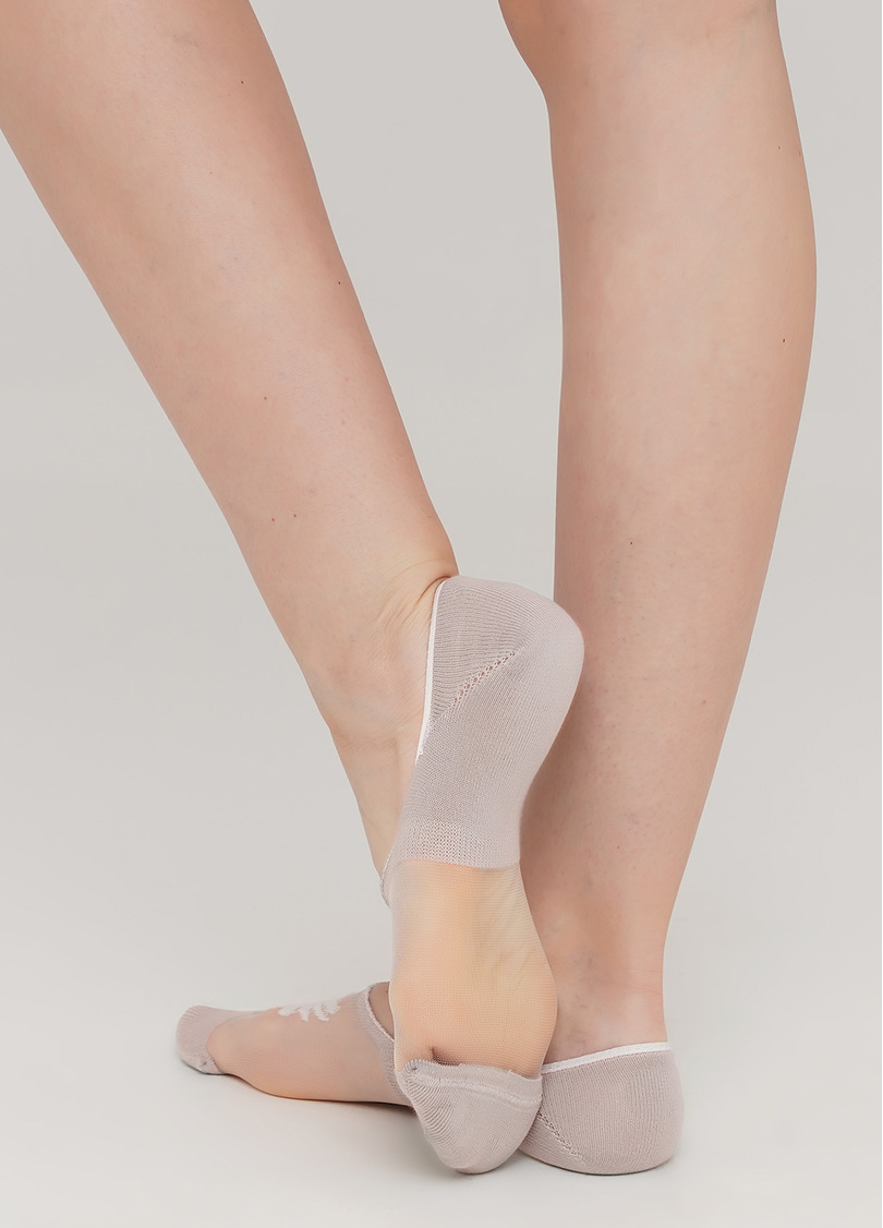 Жіночі підслідники з ромашками на прозорій вставці WF1 CRISTAL 002 (бежевий)