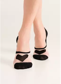 Підслідники прозорі з сердечком WF1 CRISTAL 004 black (чорний)