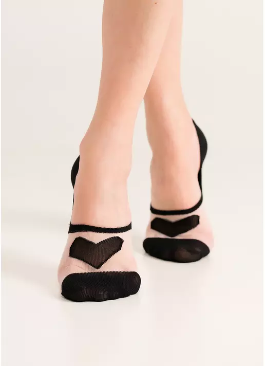 Підслідники прозорі з сердечком WF1 CRISTAL 004 black (чорний)