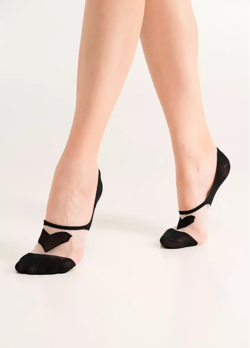 Подследники прозрачны с сердечком WF1 CRISTAL 004 black (черный)