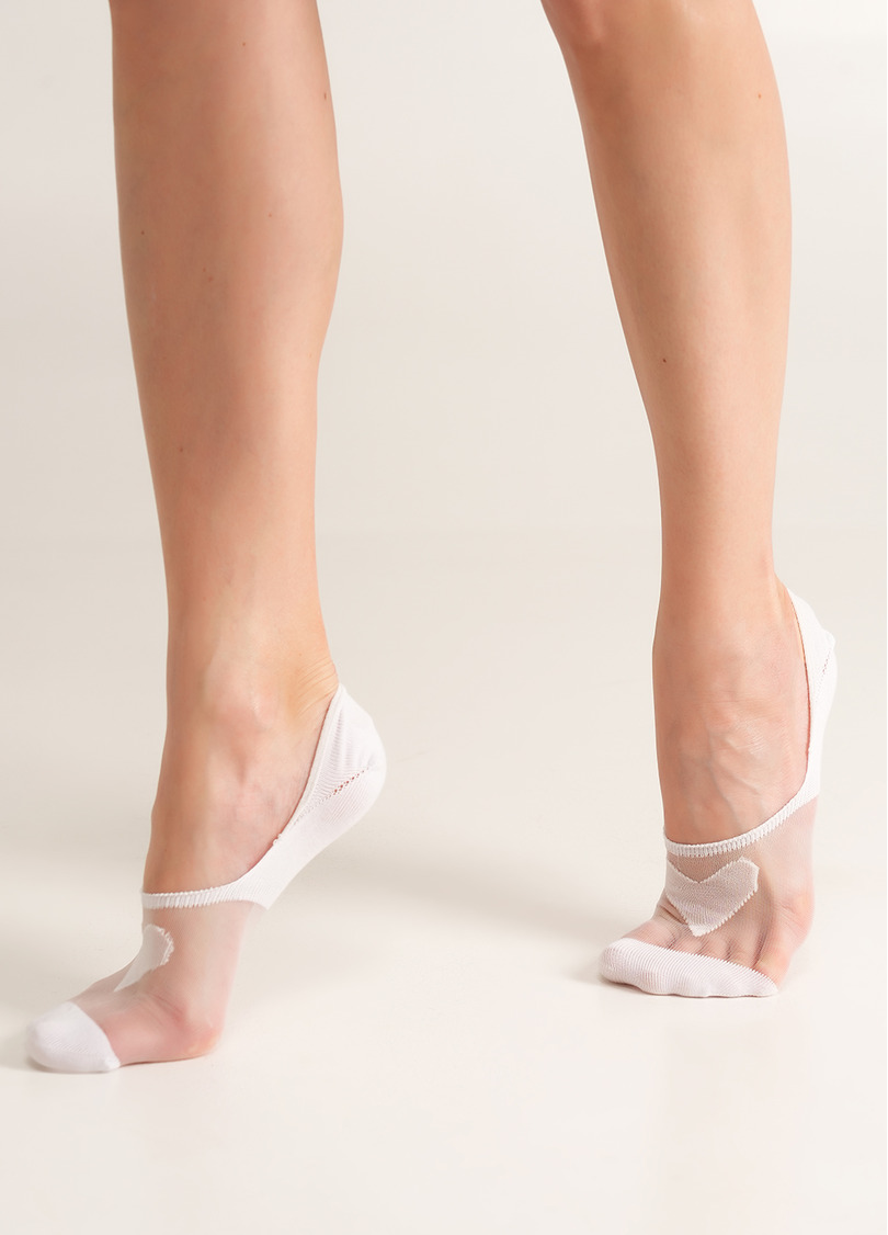 Подследники прозрачны с сердечком WF1 CRISTAL 004 white (белый)