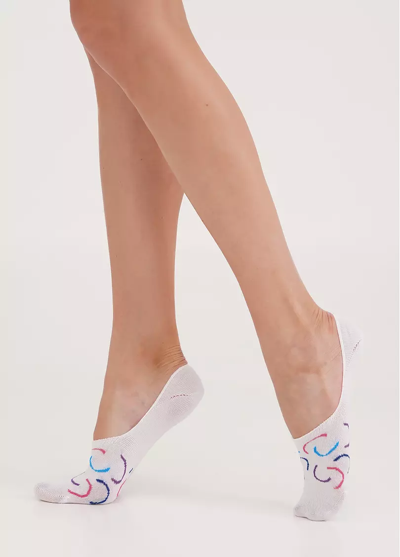 Подследники с полосками комплект из 2-х пар WF1 FASHION SET 2404 white (белый)