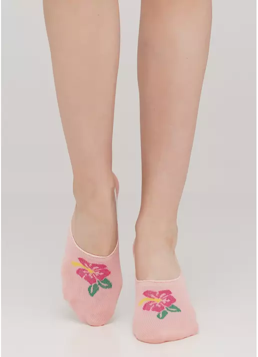 Жіночі підслідники з бавовни з малюнком WF1 TROPIC 001 (рожевий)