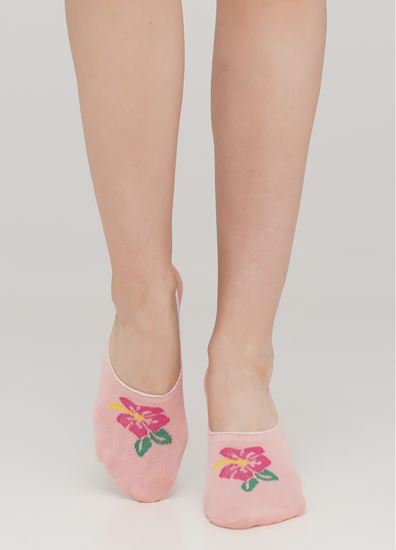 Женские подследники из хлопка с рисунком WF1 TROPIC 001 (розовый)