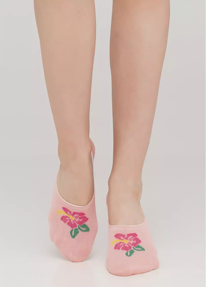 Жіночі підслідники з бавовни з малюнком WF1 TROPIC 001 (рожевий)