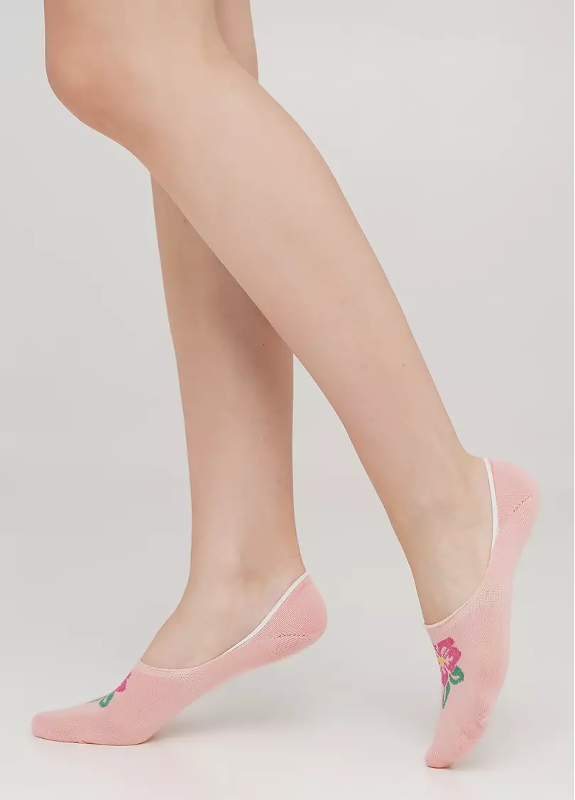 Жіночі підслідники з бавовни з малюнком WF1 TROPIC 001 (рожевий)