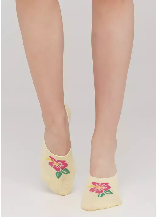 Женские подследники из хлопка с рисунком WF1 TROPIC 001 (желтый)