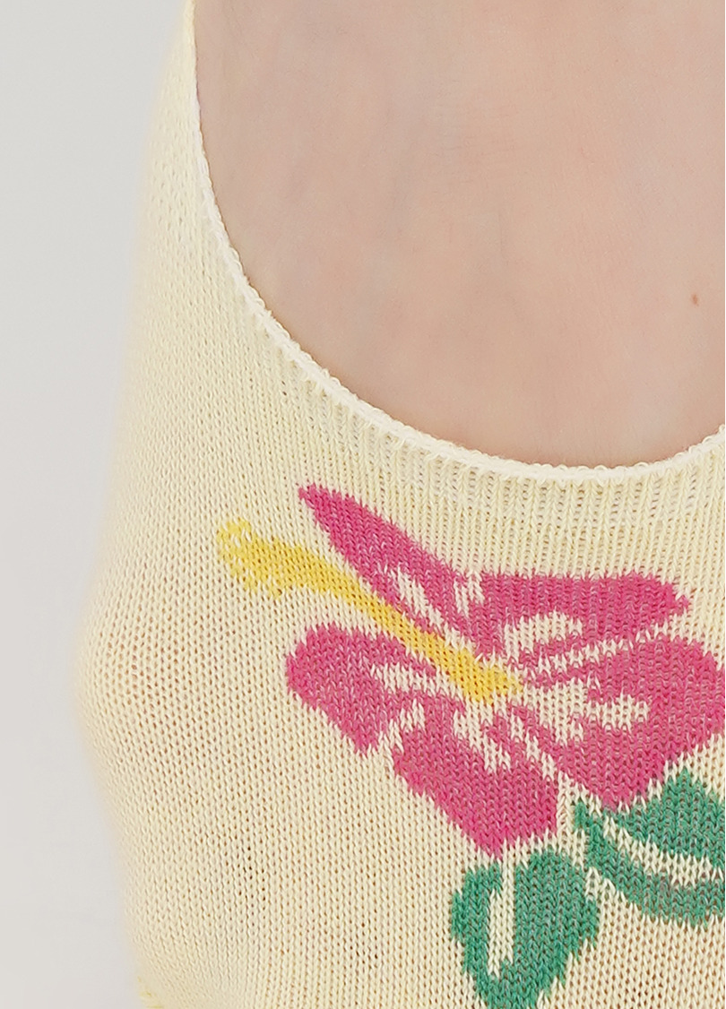 Женские подследники из хлопка с рисунком WF1 TROPIC 001 (желтый)