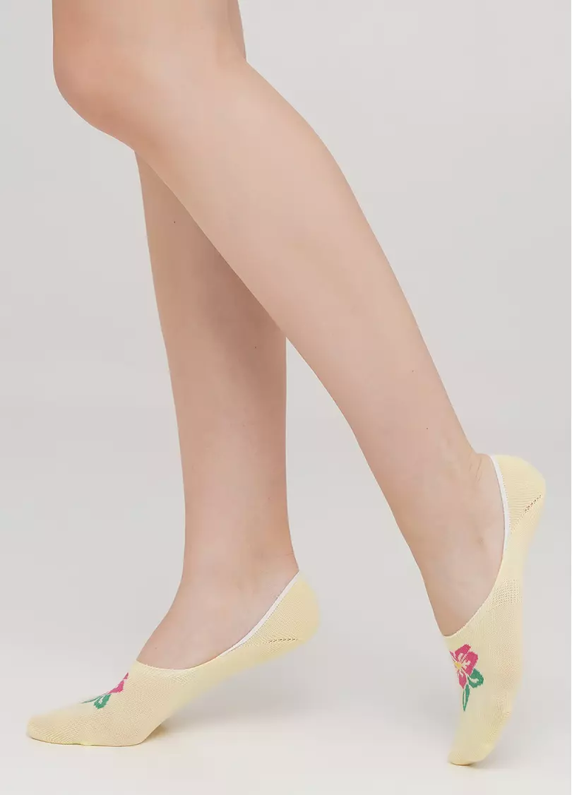 Жіночі підслідники з бавовни з малюнком WF1 TROPIC 001 (жовтий)